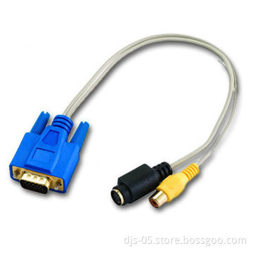 PC Card Cable with DB 9 male/MD 6F + RCA Female Conductor, Available in Various Lengths